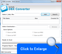 Screenshot of DBX Converter Software