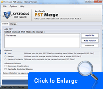 screenshot for merge pst tool