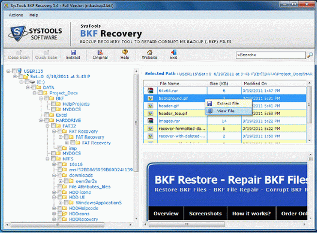 Restore Windows Backup Files 5.7