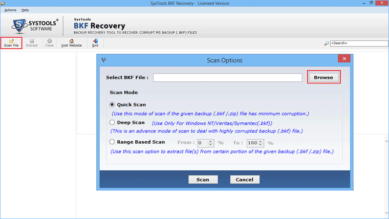 Open BKF Repair Software
